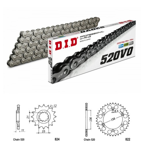 DID Řetězová sada D.I.D O-ring HUSQVARNA 570 TE rok 01-04