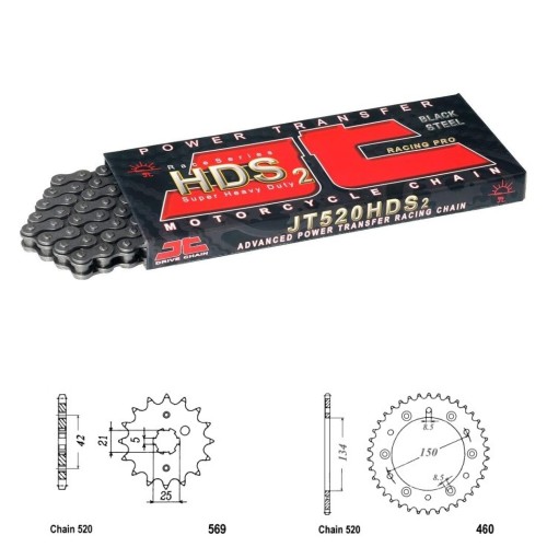 Řetězová sada JT KAWASAKI KLX 300 rok 97-06