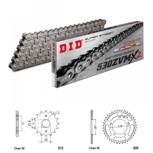 DID Řetězová sada D.I.D XX-ring SUZUKI GSX-R 750 rok 88-89