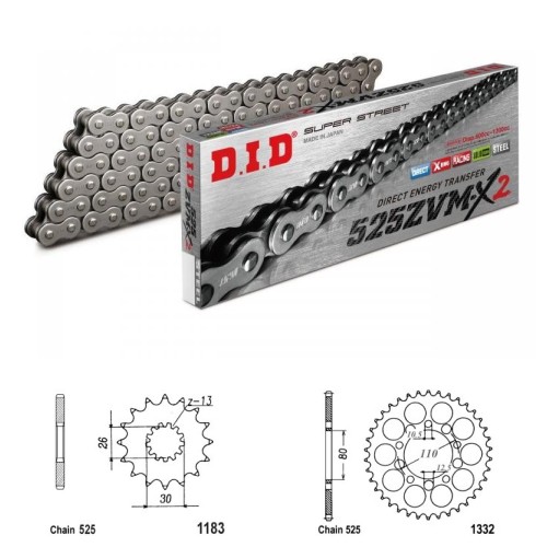 DID Řetězová sada D.I.D XX-ring TRIUMPH 800 America rok 03-06