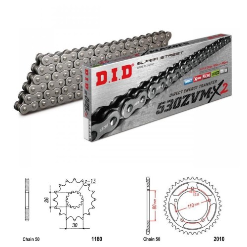 DID Řetězová sada D.I.D XX-ring TRIUMPH 900 Adventurer rok 99-01