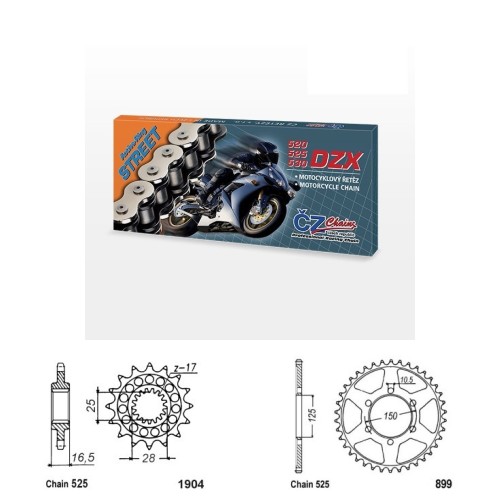 Řetězová sada s ČZ X-ring KTM 950 Super Enduro R rok 06-09