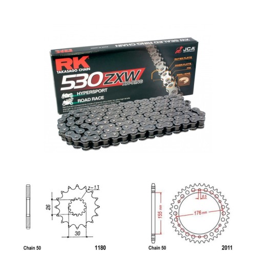 Řetězová sada RK ZW-ring TRIUMPH 1050 Speed Triple rok 05-10