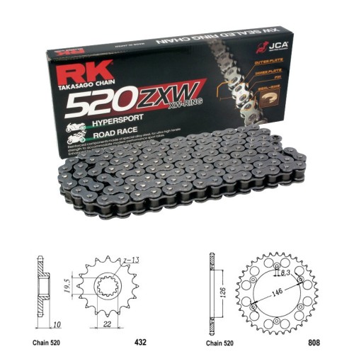 Řetězová sada RK ZW-ring SUZUKI RM 250 rok 04-09