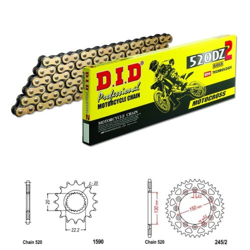 DID Řetězová sada D.I.D Special GOLD YAMAHA WR 250 F rok 01-06