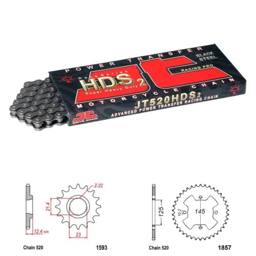 Řetězová sada JT YAMAHA YFM 250 R-X Raptor rok 08-15