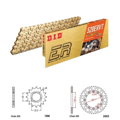 DID Řetězová sada D.I.D X.ring Exclusive Racing GOLD YAMAHA WR 250 X rok 08-15