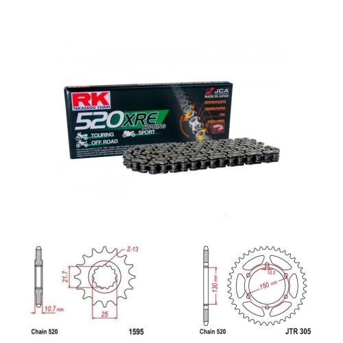 Řetězová sada RK W-ring YAMAHA XJ6 / Diversion (S, F) rok 09-15