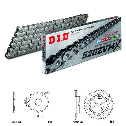 DID Řetězová sada D.I.D XX-ring YAMAHA YFM 660 R Raptor rok 01-05