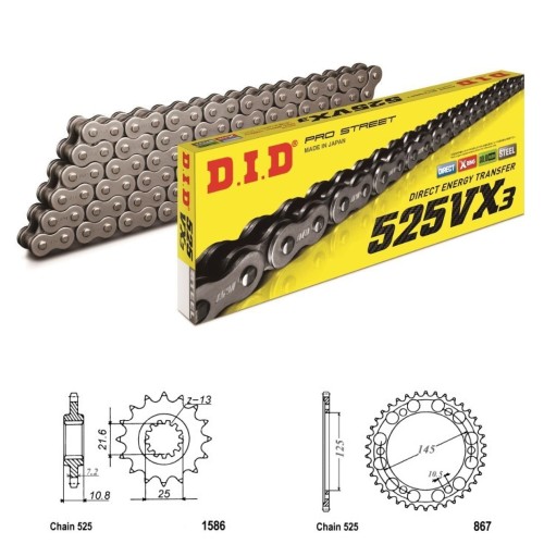 DID Řetězová sada D.I.D X-ring YAMAHA TDM 850 rok 96-98
