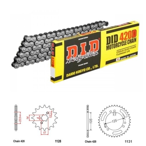 DID Řetězová sada D.I.D standard DERBI 50 Derbi Senda SM X-treme (00-08) rok 09-12