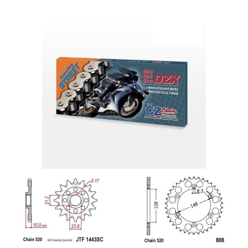 Řetězová sada s ČZ X-ring SUZUKI RM-Z 450 rok 13-26