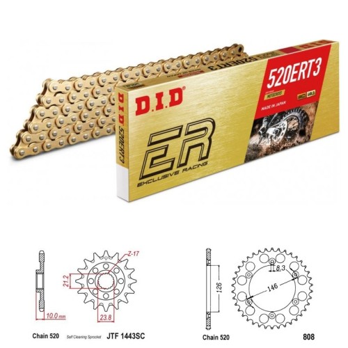 DID Řetězová sada D.I.D Exclusive Racing GOLD SUZUKI RM-Z 450 rok 13-26