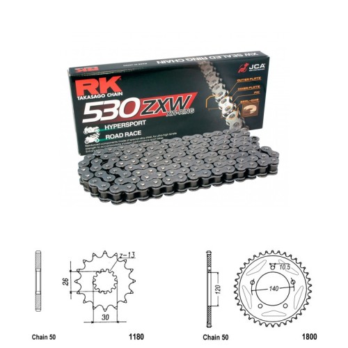 Řetězová sada RK ZW-ring TRIUMPH 955 Tiger rok 05-06