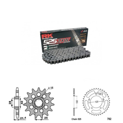 Řetězová sada RK ZW-ring APRILIA 1200 Dorsoduro rok 11-16