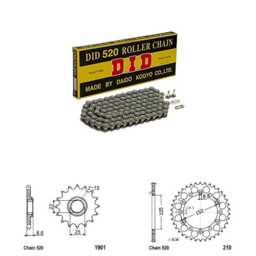 DID Řetězová sada D.I.D BETA 125 RR 2T rok 18-25