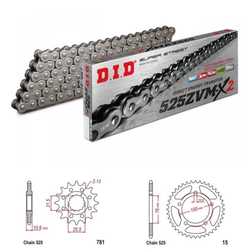 DID Řetězová sada D.I.D XX-ring BENELLI BN 302 rok 15-21