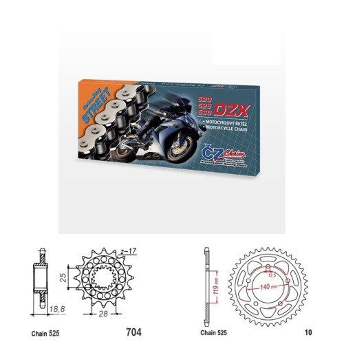 Řetězová sada s ČZ X-ring BMW F 750 GS rok 18-24