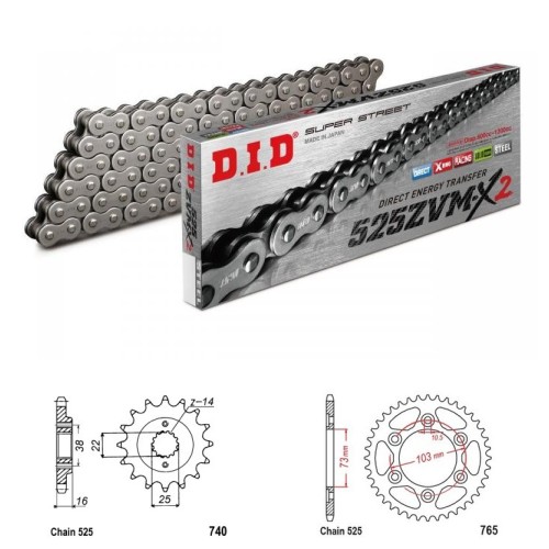 DID Řetězová sada D.I.D XX-ring DUCATI 950 Multistrada rok 17-24