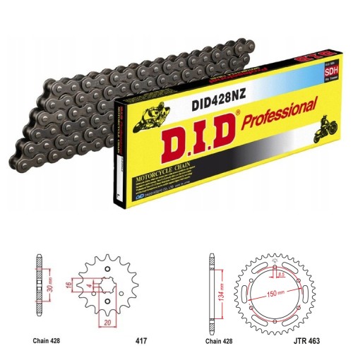 DID Řetězová sada D.I.D NZ KAWASAKI KMX 125 rok 86-03