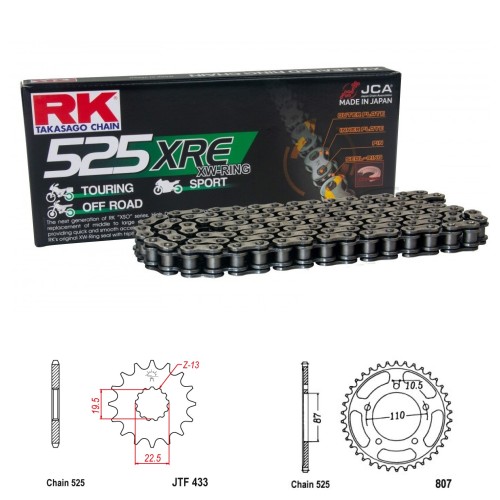 Řetězová sada RK W-ring SUZUKI GSF 400 Bandit rok 90-94