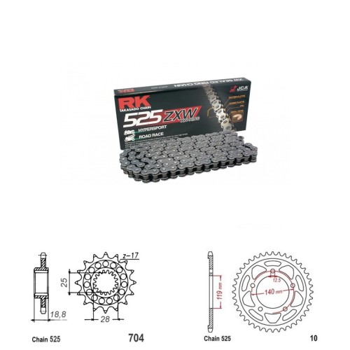 Řetězová sada RK ZW-ring BMW F 900 R, XR rok 20-24