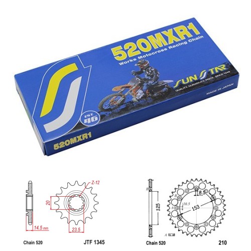 Řetězová sada SUNSTAR MXR1 HONDA CRF 450 X rok 19-25