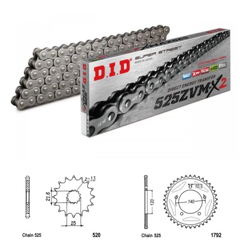 DID Řetězová sada D.I.D XX-ring SUZUKI DL 650 V-Strom rok 20-24
