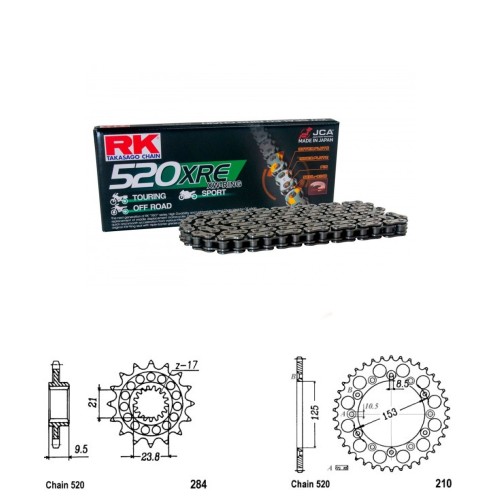 Řetězová sada RK W-ring HONDA CRF 450 R rok 19-25