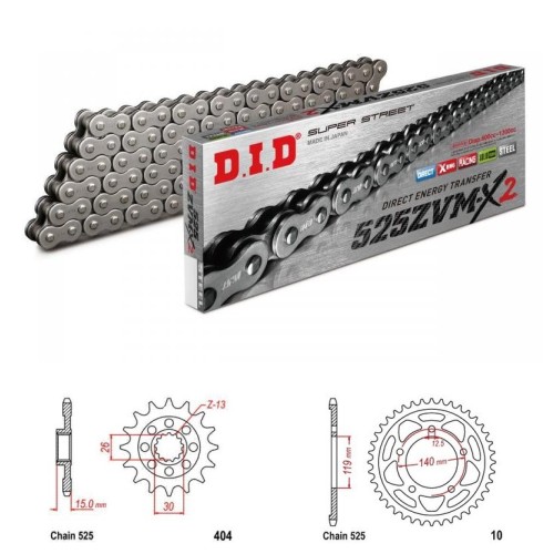 DID Řetězová sada D.I.D XX-ring BMW S 1000 R rok 21-24