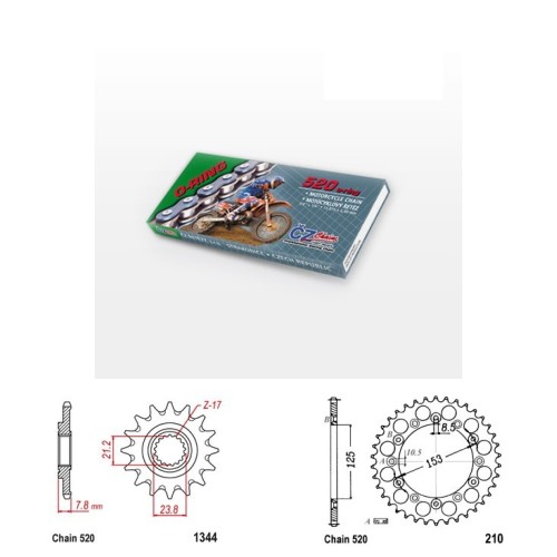 Řetězová sada s ČZ O-ring HONDA CRF 250 X rok 19-21