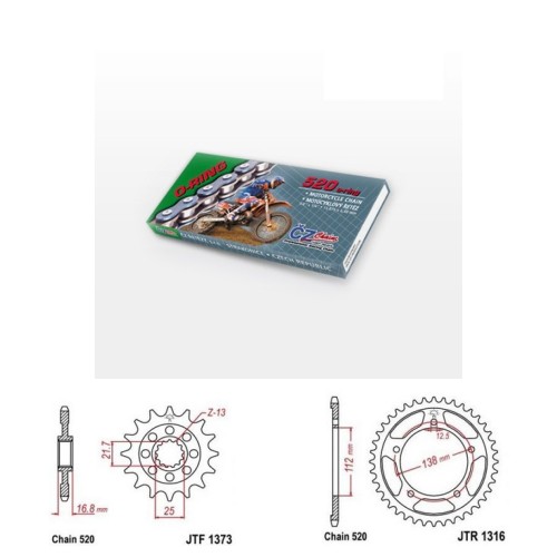 Řetězová sada s ČZ O-ring HONDA NC 750 X DCT rok 21-25