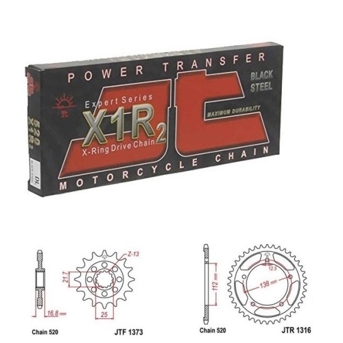 Řetězová sada JT X-ring HONDA NC 750 X DCT rok 21-25