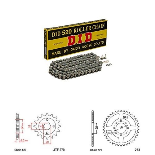 DID Řetězová sada D.I.D HONDA CA 125 Rebel rok 95-01