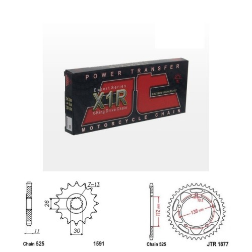 Řetězová sada JT X-ring YAMAHA Tracer 9, GT rok 21-25