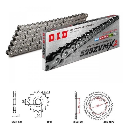 DID Řetězová sada D.I.D XX-ring YAMAHA MT-09 rok 21-25