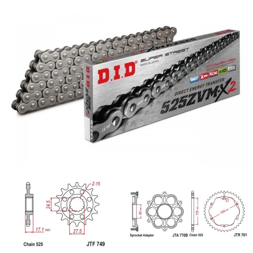 DID Řetězová sada D.I.D XX-ring DUCATI 1103 Panigale V4 rok 18-23