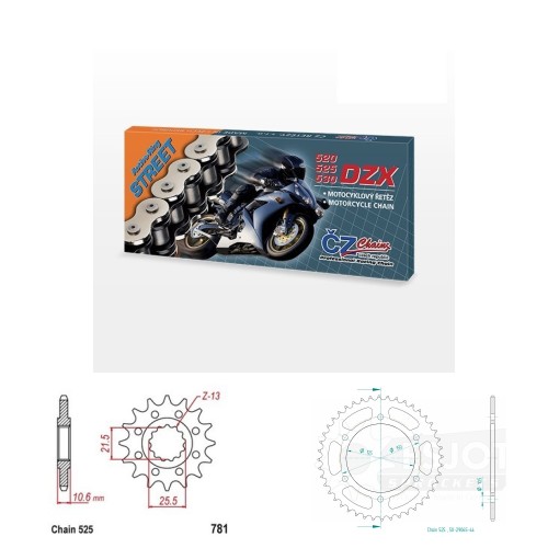 Řetězová sada s ČZ X-ring BENELLI TRK 502 X  rok 18-25