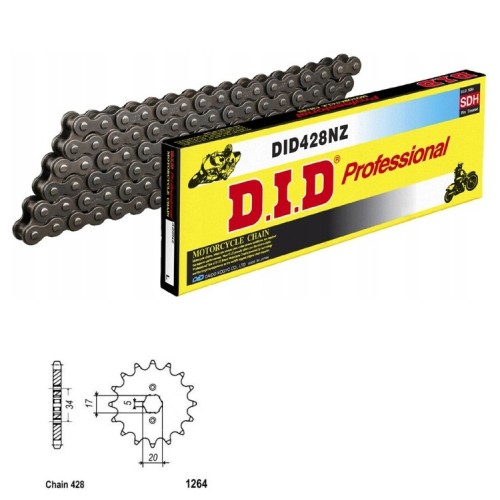 DID Řetězová sada D.I.D NZ HONDA CB 125 F rok 21-24