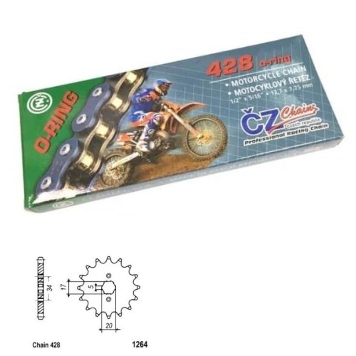 Řetězová sada s ČZ O-ring HONDA CB 125 F rok 21-24