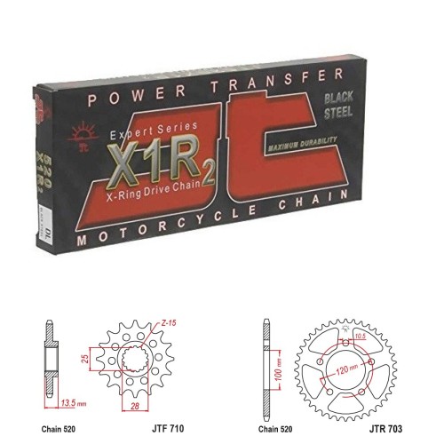 Řetězová sada JT X-ring APRILIA 660 Tuareg rok 21-26