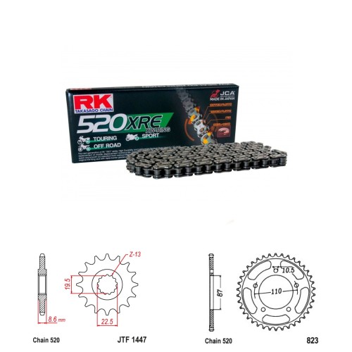 Řetězová sada RK W-ring SUZUKI GSX 250 R rok 17-19