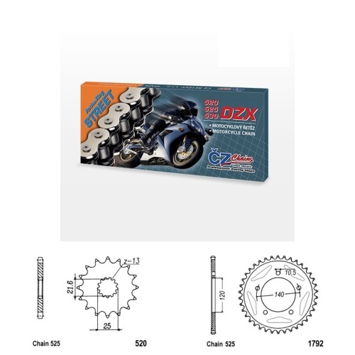 Řetězová sada s ČZ X-ring SUZUKI DL 650 V-Strom rok 19-20
