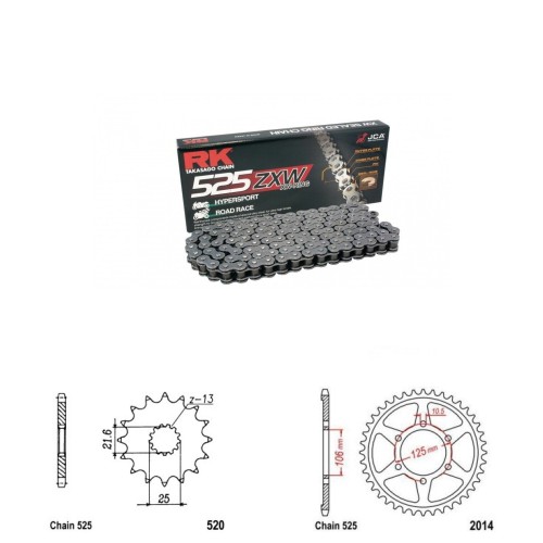 Řetězová sada RK ZW-ring TRIUMPH 765 Street Triple rok 23-26