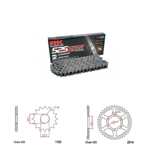 Řetězová sada RK ZW-ring TRIUMPH 1200 Scrambler XE rok 24-26