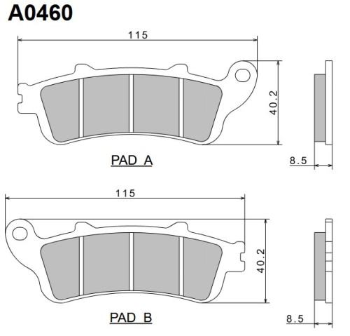 Brzdové destičky NISSIN zadní HONDA NTV 650  rok 02-05