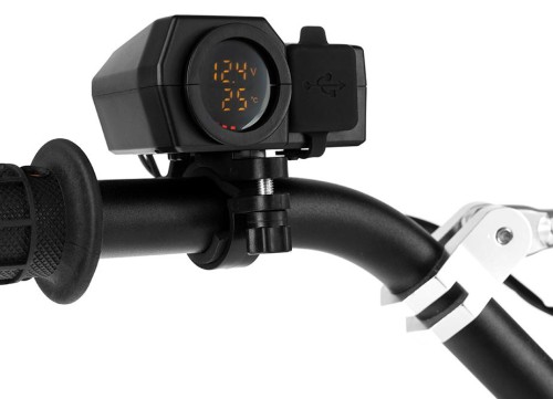 USB zásuvka s rychlým nabíjením 3.0 S, voltmetrem a teploměrem