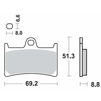 Brzdové destičky SBS přední YAMAHA XP 530 T-Max rok 12-19