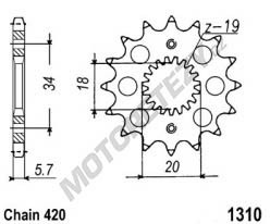 Řetězové kolečko HONDA CRF 150 RB rok 07-22