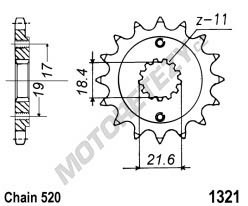 Řetězové kolečko HONDA CBR 250 R rok 11-15